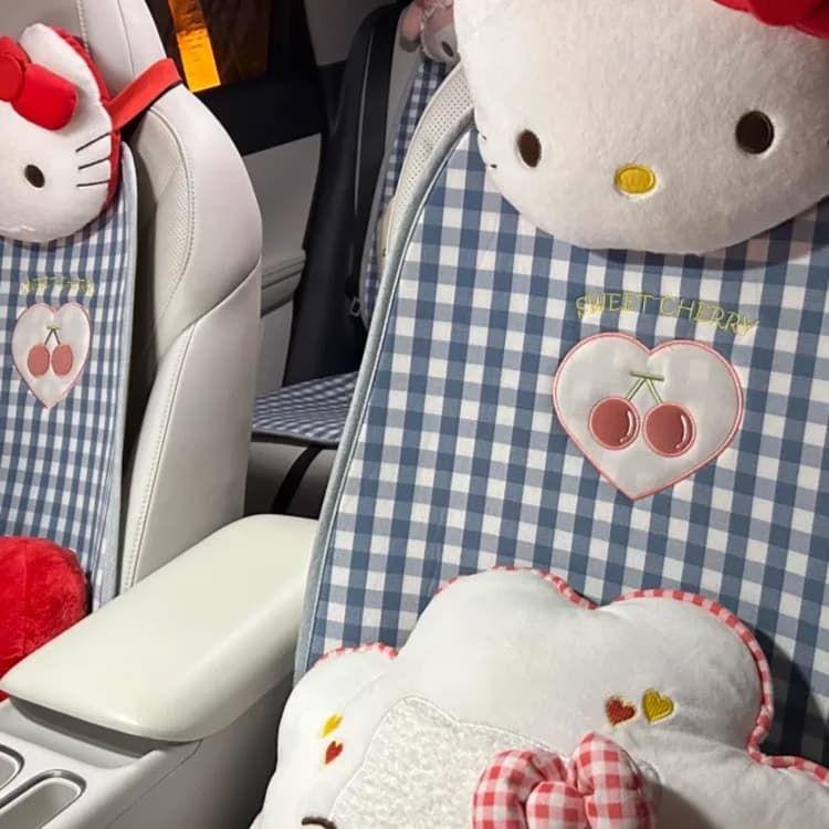Poggiatesta per Auto Hello Kitty, Cuscino Relax per Collo e Testa, Coprisedile Auto, Cuscino Protettivo per Sedile