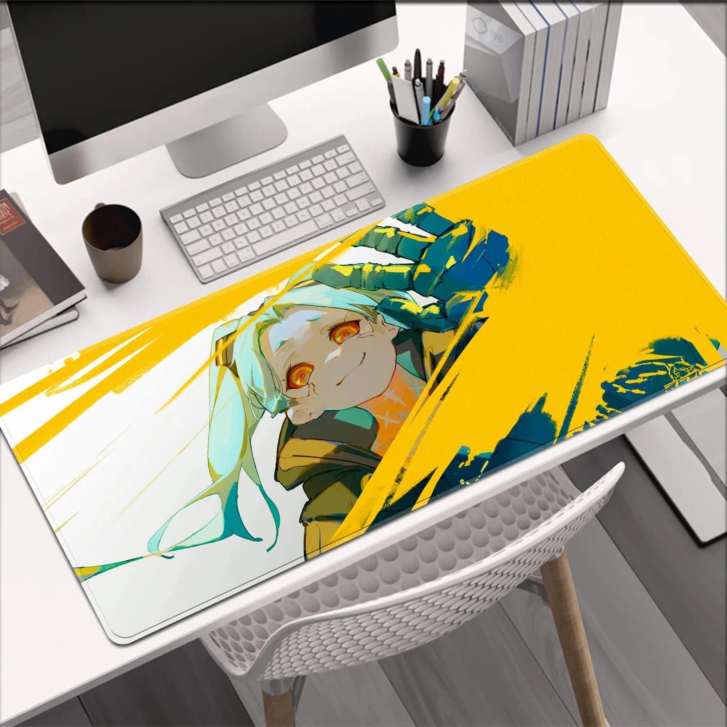 Kawaii Girl Table Mat Laptop R-Rebecca Anime Mouse Pad Gamer Cartoon Cabinet Carpet Custom Keyboard Office Pc Mat Gaming