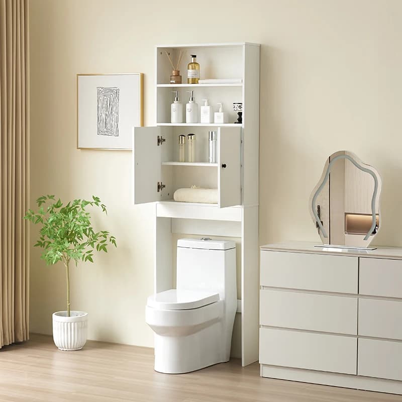 Sopra l'armadietto della toilette, sopra il wc con 2 ante del fienile e supporto per carta, salvaspazio per la casa per bagno, bagno
