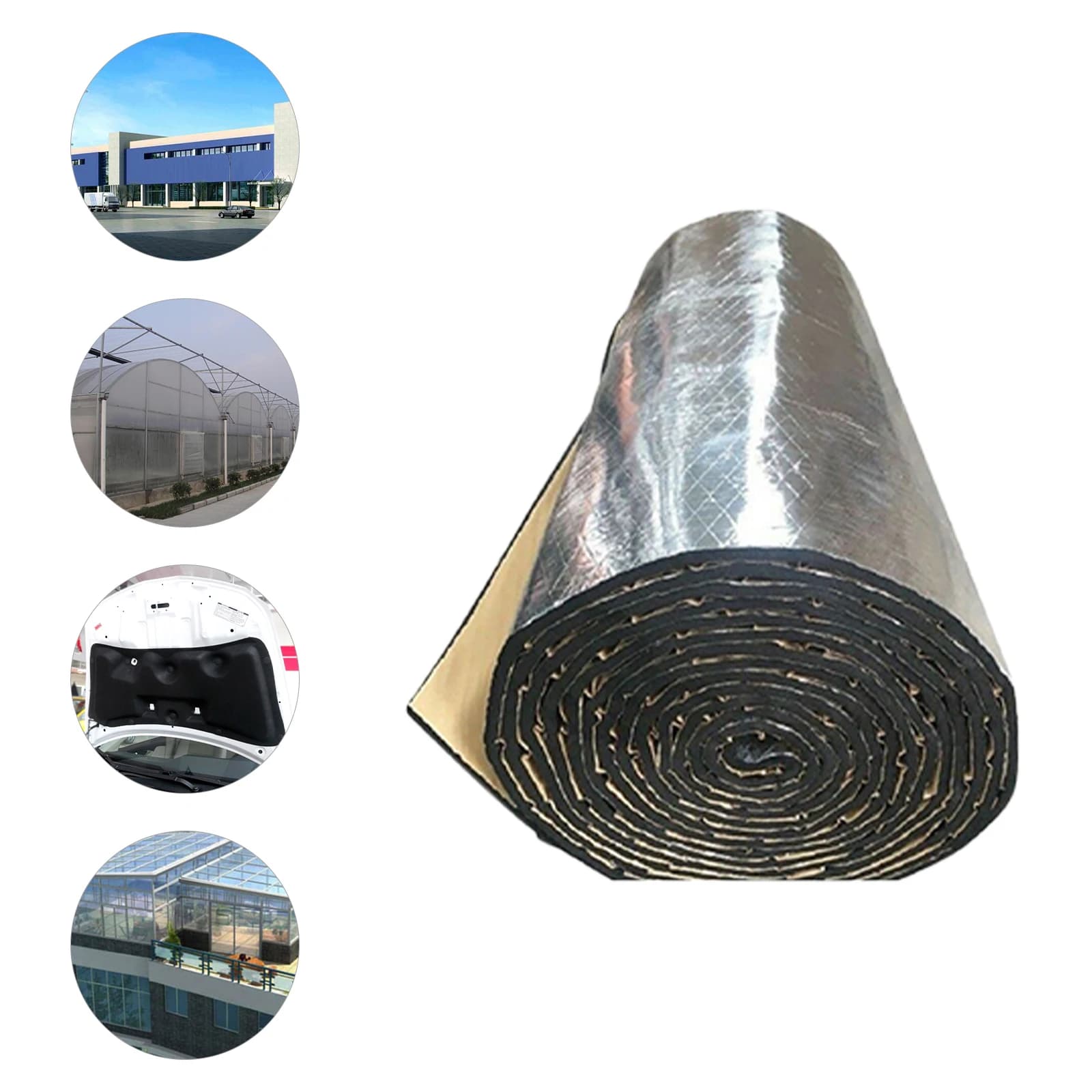 3-Layer Insulation Mat (13×3ft/Silver), Kraft Paper+Rubber Foam+Aluminum Foil, Heat/Sound Proof for Car/Home—Self-Adhesive