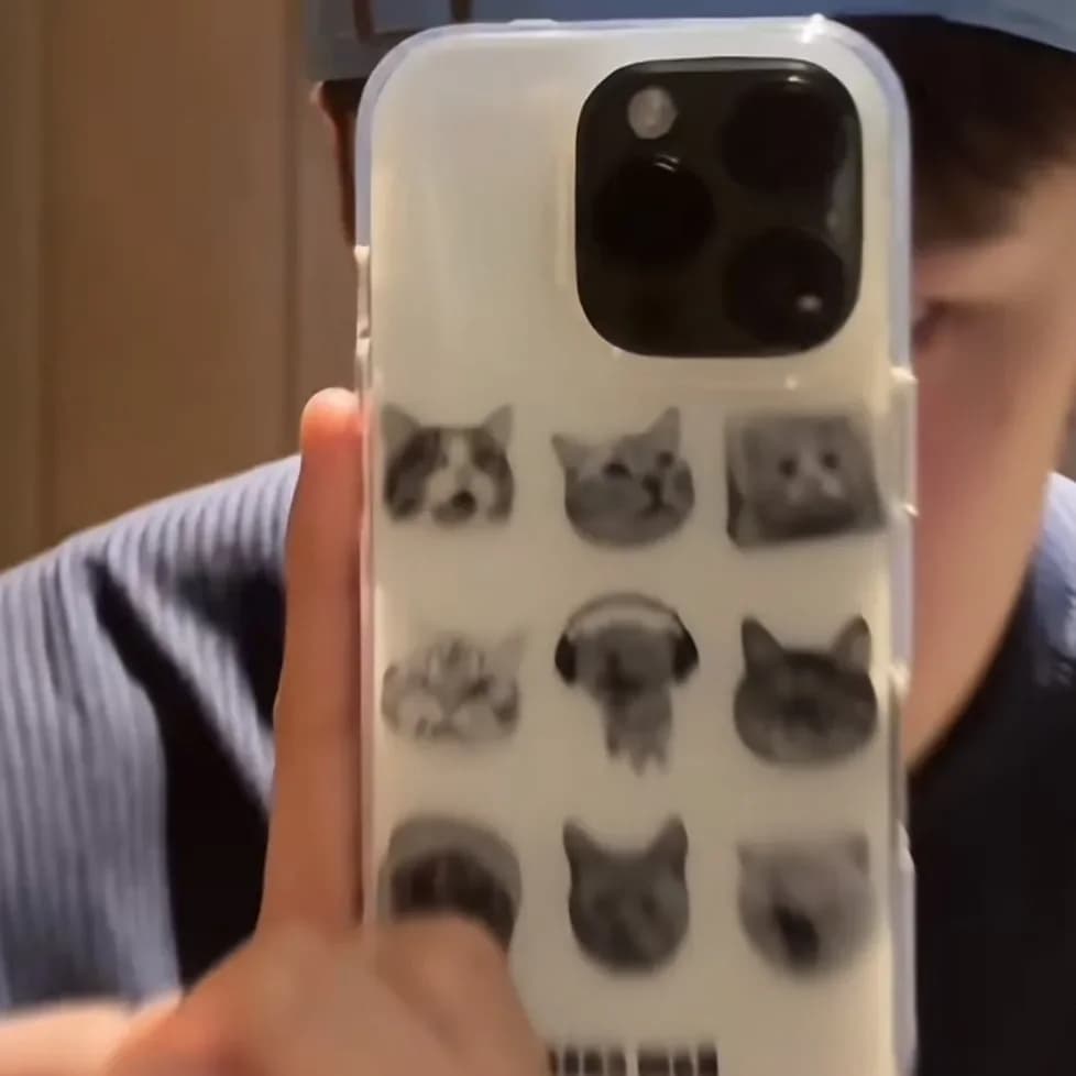 Cover per iPhone 17 AIR 16 15 14 13 12 11 Pro Max Y2K, Stile Coreano, Cartone Animato, Gatto Pixel Carino, Griglia a Nove Scomparti, Creativo