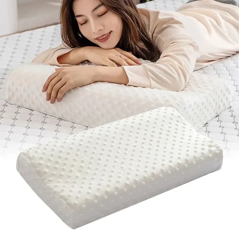 1pc Sleeping Memory Foam Pillow Cervical Massage Pillows Natural Orthopedic Pillow Home Supplies Replacement With Pillow Cover