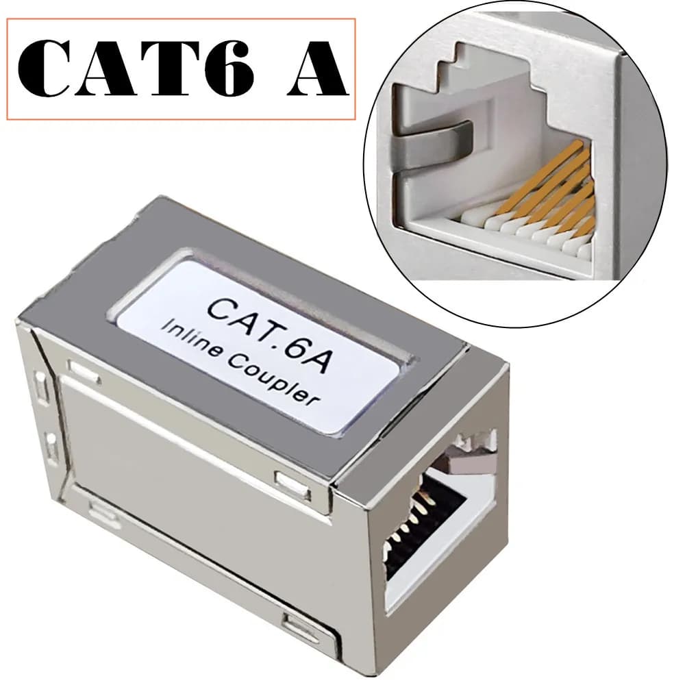 RJ45 Coupler Ethernet Extender 10Gbps, Cat7 Ethernet Coupler Female to Female Connector for Cat7/ Cat6/ Cat5e Cable