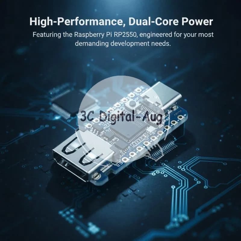 1Pcs RP2350 Microcontroller Development Board Type‑C And USB‑A Interface Compact Module For Electronic DIY Programming Project