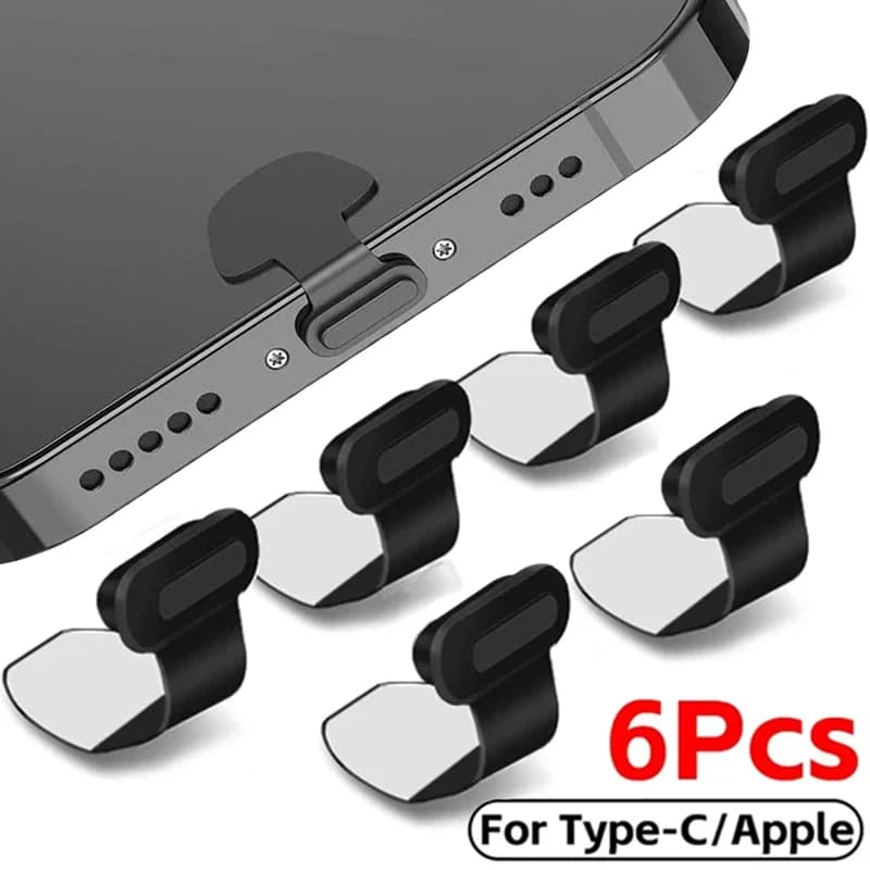Spina antipolvere per porta di ricarica per iPhone Apple per Xiaomi Huawei Samsung Protezione porta USB tipo C Copri tappi antipolvere in silicone