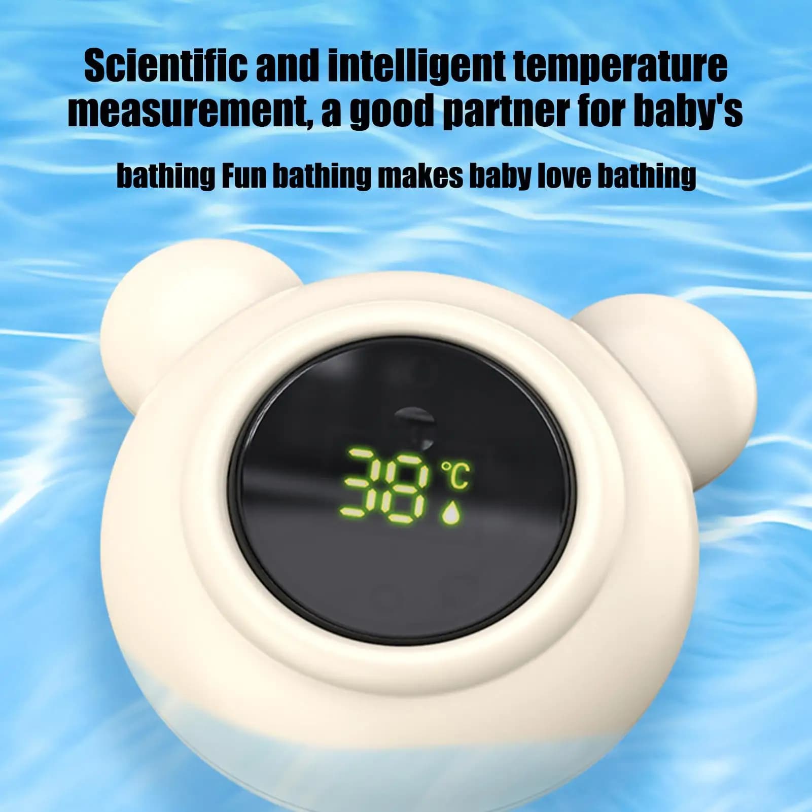 Termometro per il bagno del bambino con controllo touch, display LED, termometro digitale a cartoni animati per la temperatura dell'acqua per vasca da bagno