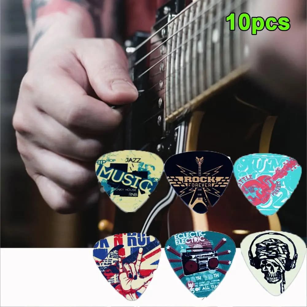 Pattern Folk Acoustic 0.71mm Rock Gestures Plectrums Celluloid Shrapnel Guitar Picks