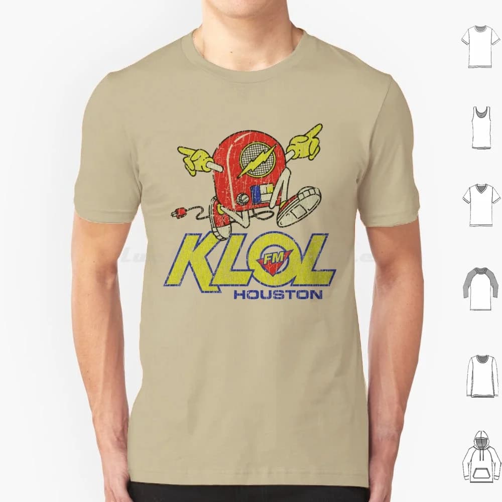 Maglietta Klol Fm Houston 1970, taglia grande, 100% cotone, Rocker Radio Texas Houston, musica classica anni '70, cultura pop anni '70, 1970 Klol N