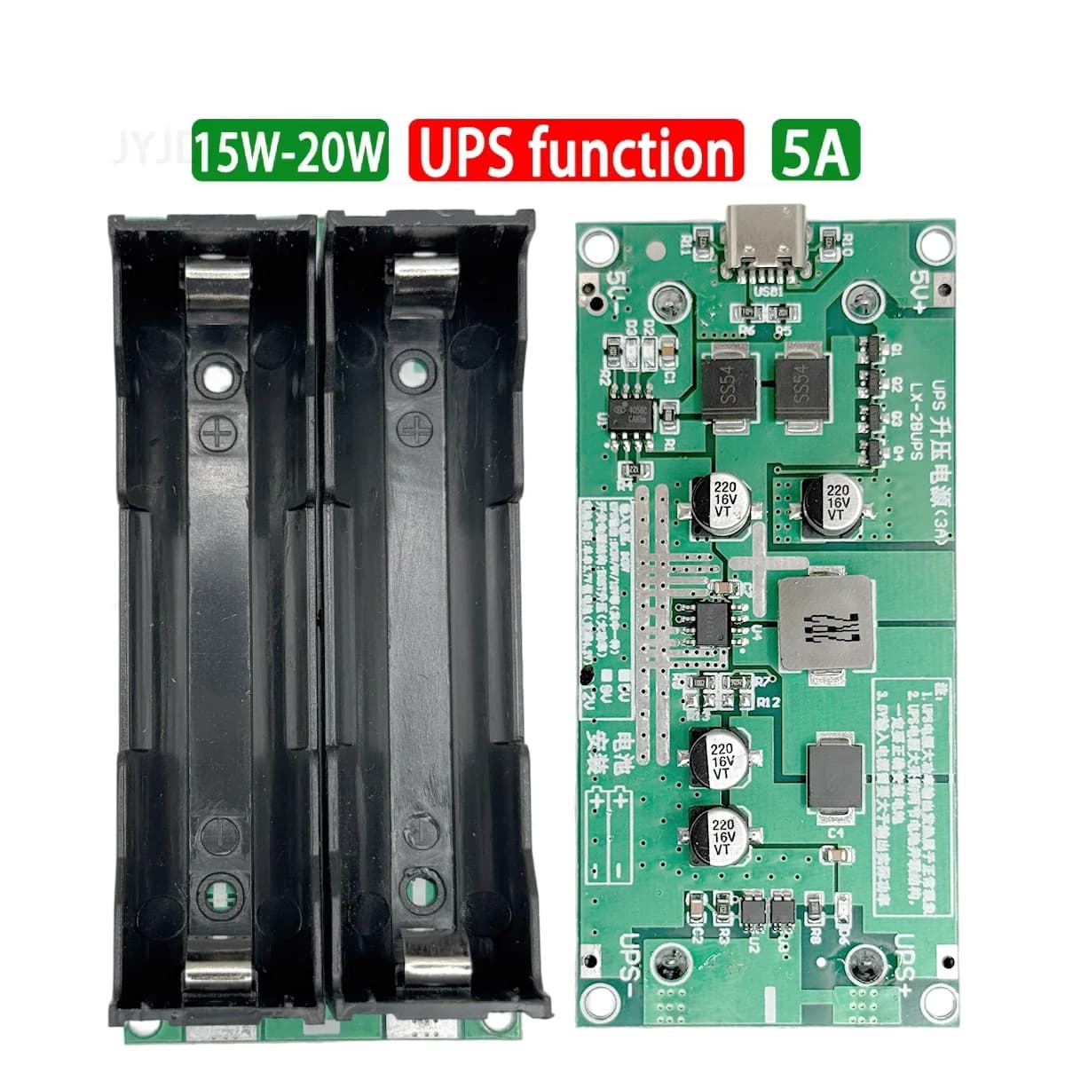 Tipo-C 15W 3A 18650 Modulo caricabatteria al litio DC-DC Step Up Booster Carica rapida UPS Alimentatore / Convertitore 5V 9V 12V