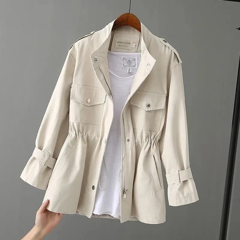Giacca da Donna Primavera Autunno 2026 Nuova Trench Coat Oversize Lunga Media Antivento Versatile