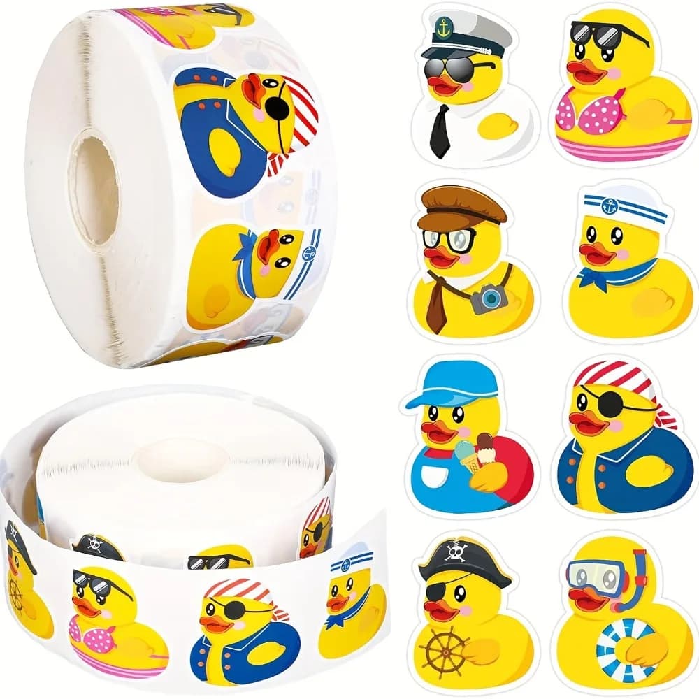 500 adesivi a forma di anatra, adesivi decorativi carini, etichette adesive per feste in piscina, adesivi per bottiglie d'acqua, adesivi per scrapbooking