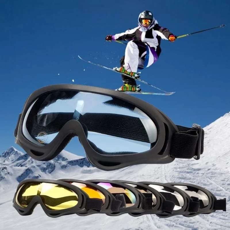 Outdoor Sports Windproof Dustproof Motorcycle Goggles Skiing Cycling Snowboard Splash Proof UV Protective Lens Frame Glasses