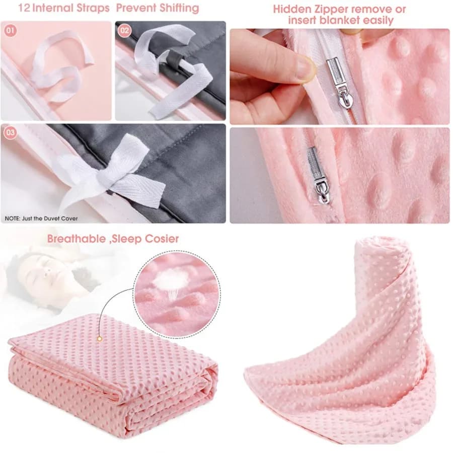 Coperta Pesante con Copripiumino Rimovibile per Adulti, Misura Singola 48x72, Copripiumino Pesante con Morbido e Confortevole Minky con 1