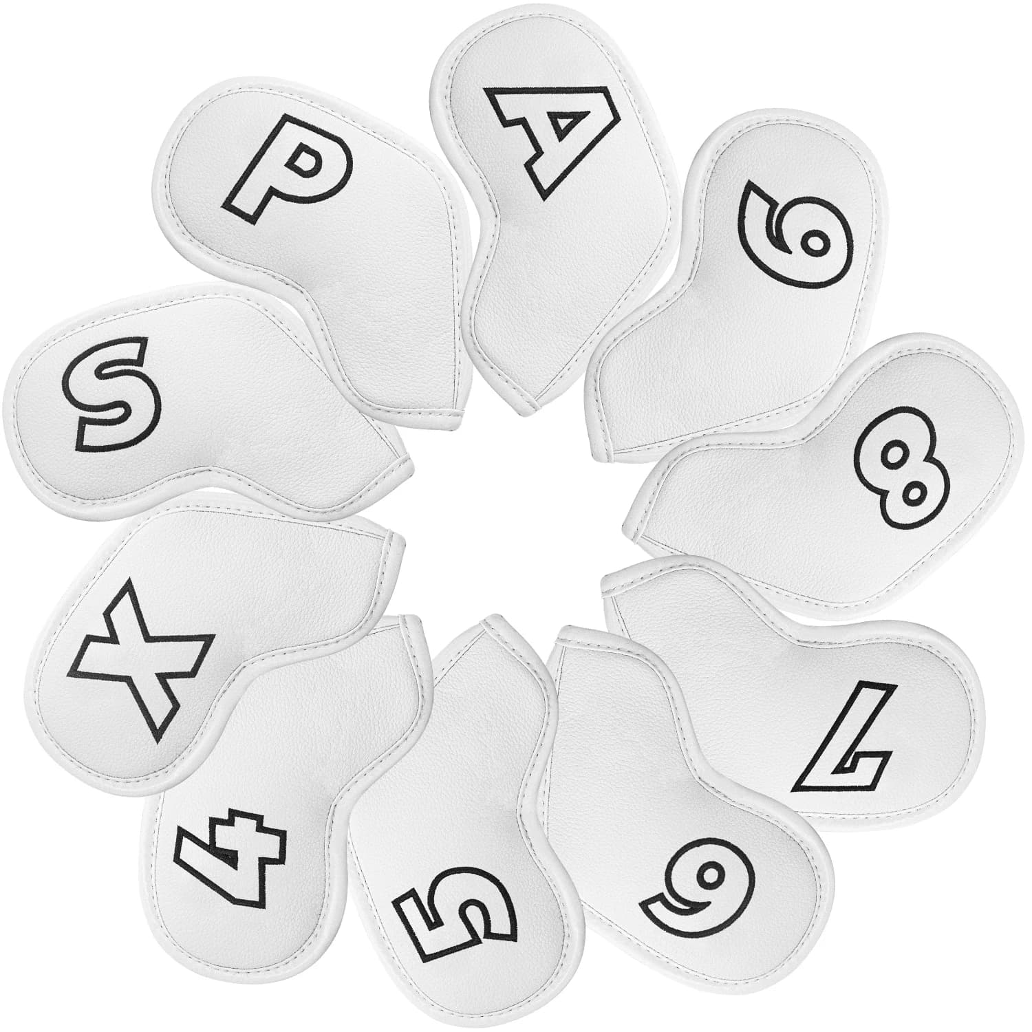 10pcs Golf Headcovers Suitable for All Brands - Double-Sided Fit, Compatible for Left/Right-Handed, Irons, Woods, Putters