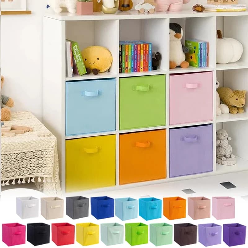 1PC Foldable Fabric Cube Drawer Organization for Wardrobe and Toys, House Supplies, Clothing, Underwear, Storage Box