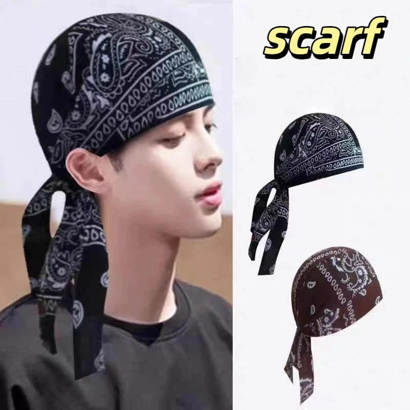 Set Copricapo Rinfrescante Paisley: Bandana, Berretto, Fascia per Moto, Copricapo da Pirata, Sottocasco Elastico per Uomo e Donna