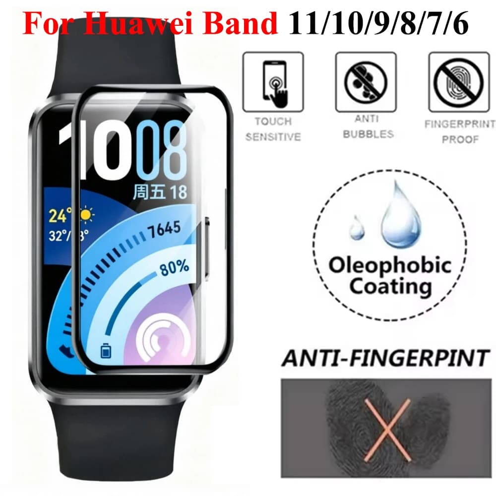Curved Screen Protector for Huawei Band 11 10 9 8 7 6 Anti-scratch Protective Film for Huawei Band 11 Pro Accessories Smartwatch