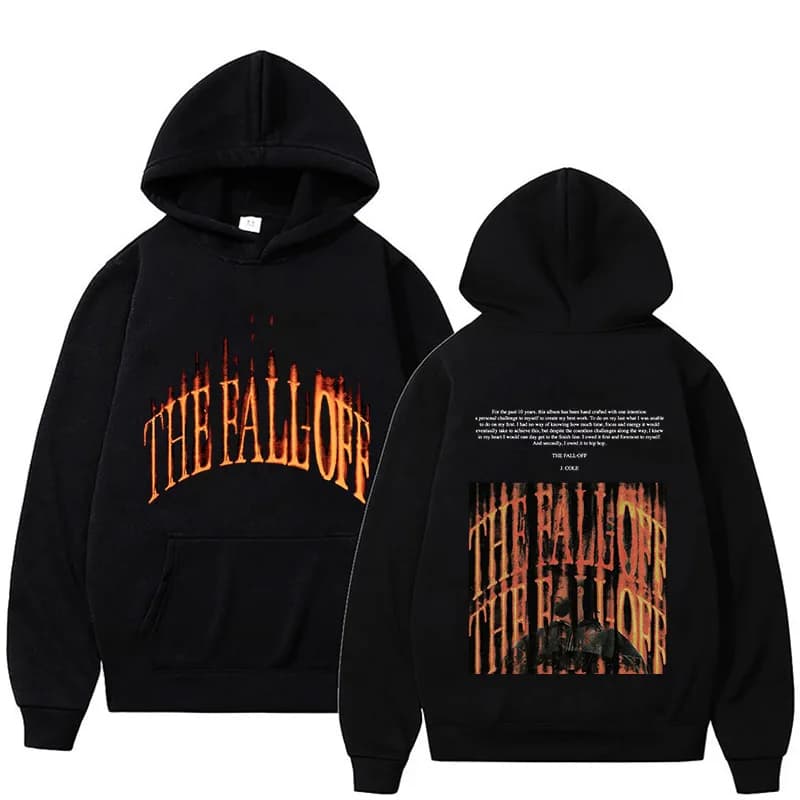 Felpe con Cappuccio J Cole THE FALL OFF per Uomo e Donna, Felpe Autunno Inverno, Pullover a Maniche Lunghe Unisex, Moda Streetwear per Uomo e Donna