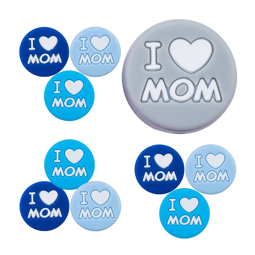 11 perline rotonde in silicone con scritta Love Mom/Love Dad per la creazione di gioielli, collane, bracciali, orecchini, accessori fai da te personalizzabili