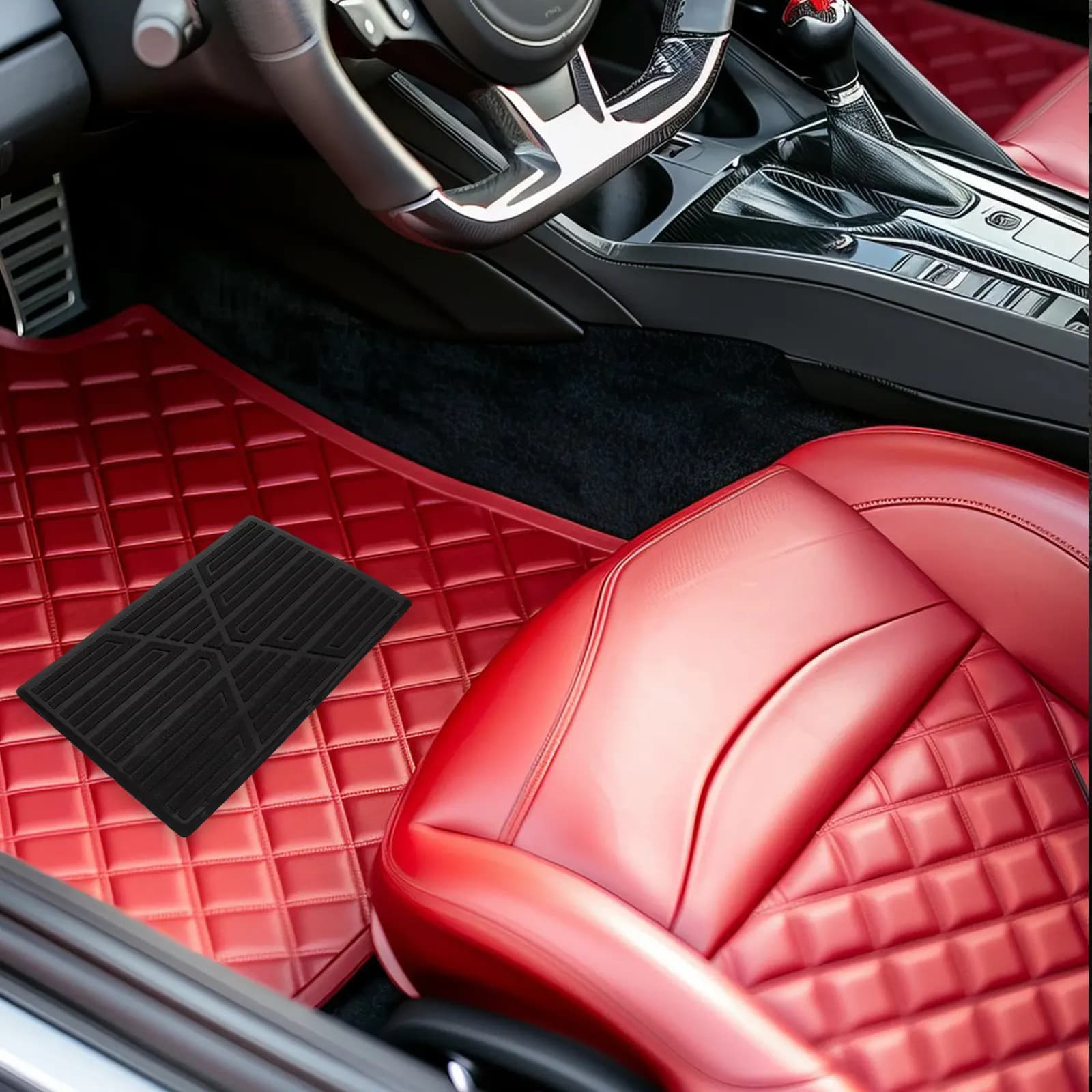 Heavy-Duty Rubber Car Floor Carpet Repair Patch Protective Mat Pad Anti-Slip Driving Safety Foot Pedal Pad Auto Carpet Patch