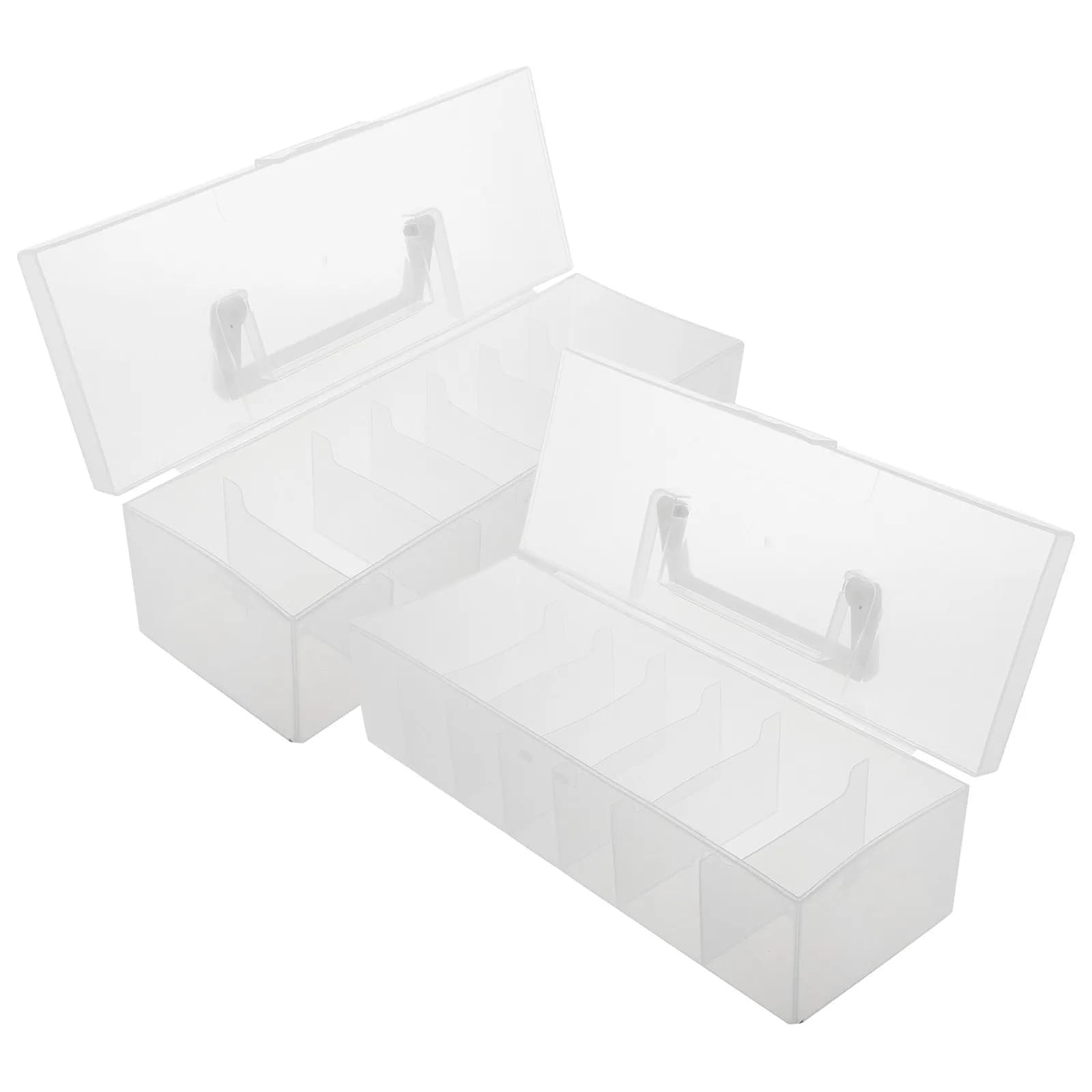 2Pcs Seed Storage Organizer Box Clear Plastic Portable Seed Packet Holder Garden Flower Vegetable Storage Solution
