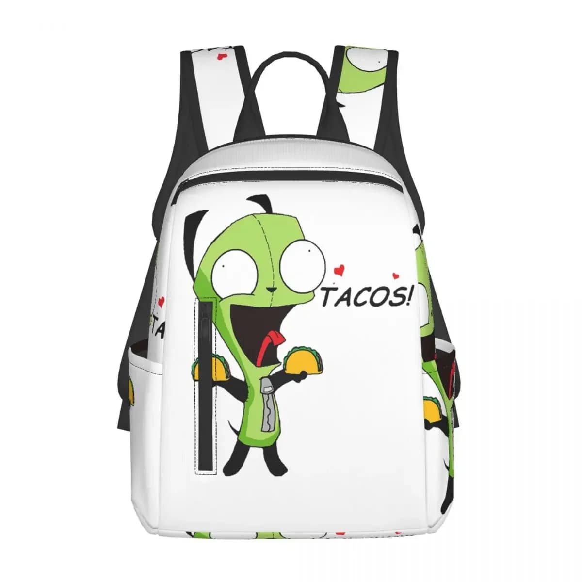 Gir Loves Tacos Invader Zim Classic Backpack Large Capacity Boys Girls BookBag School Bag Shoulder Bags for Men Women