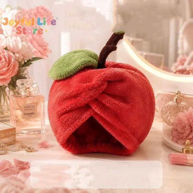 Hot Sale Fruit Pattern Cute Hair Drying Cap Super Absorbent Fast Dry Thick Coral Fleece Shower Bath Hair Towel Cap
