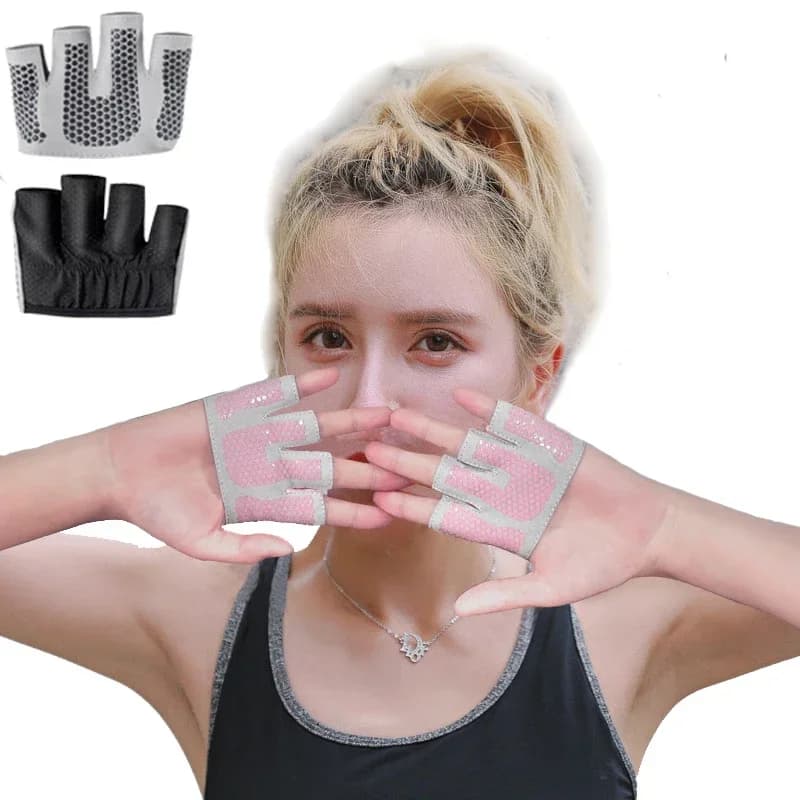 1 pair of half finger gloves Fitness men's gym for training gloves Crossfit Power weight lifting Bodybuilding protection for hands