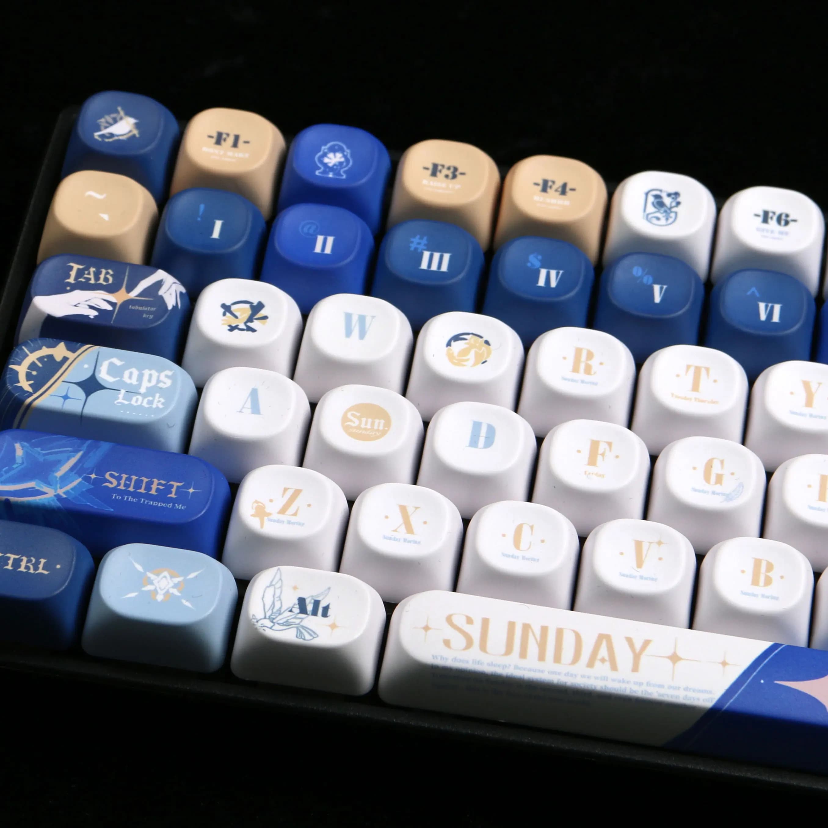 Set of 120 Keycaps Honkai: Star Rail, Theme Sunday, Keycap for Games, Anime PBT DYE SUB, Compatible with Switch Cherry MX for Mechanical Keyboard