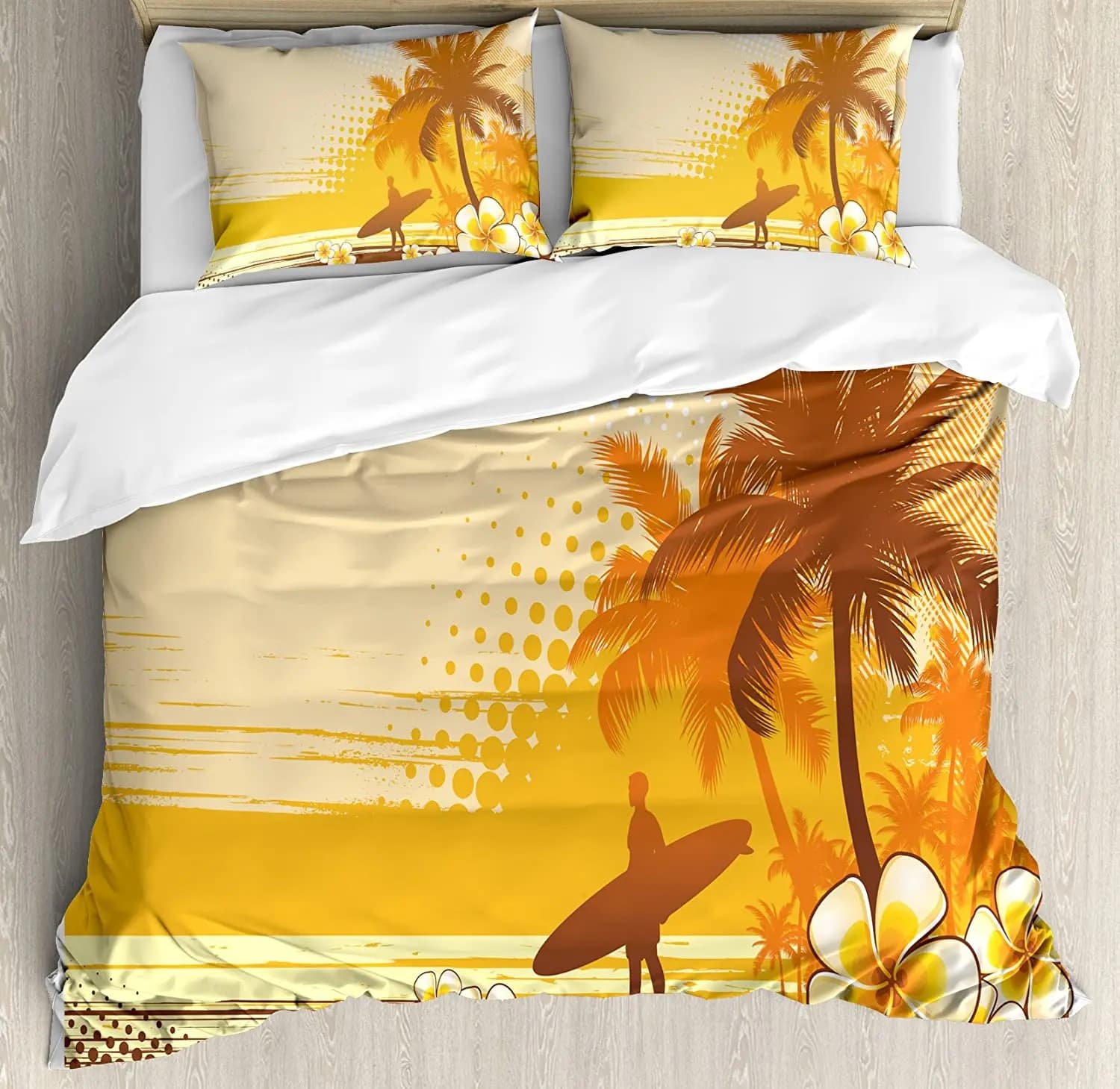 Explore set of bed linen quilt pillow pillows camping with barbecue and surfboard cover set double bed