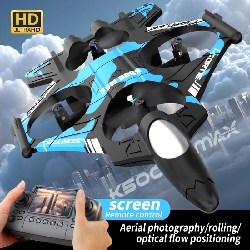 2026 Nuovo K500MAX RC Schiuma Aereo 2.4G WIFI RC Fighter Acrobatico Tumbling Elicottero con LED Luci Colorate Aereo Ragazzi Giocattoli Regalo