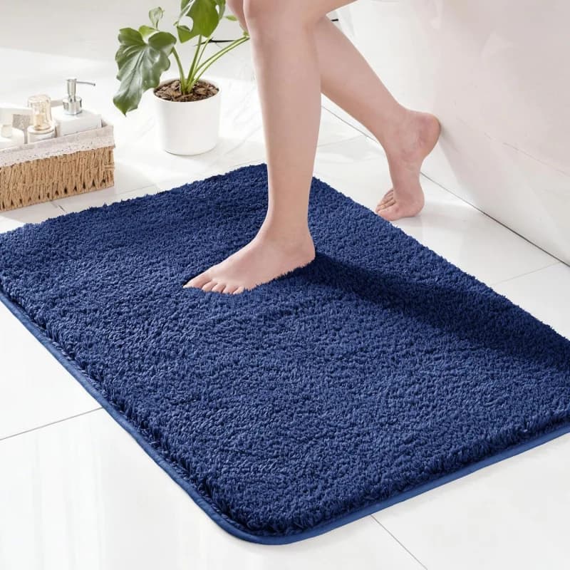 VIKAMA Tappetino da bagno blu navy multi-misura, assorbente, antiscivolo, per l'ingresso del bagno, la camera da letto, resistente allo sporco