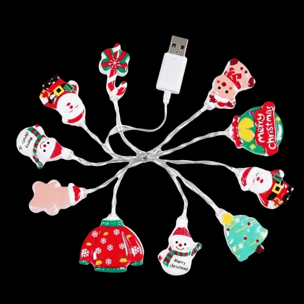 LED Christmas String Lights Cute Christmas style Christmas Tree Hangings Round Candy Shape USB Christmas Candy Garland Lights