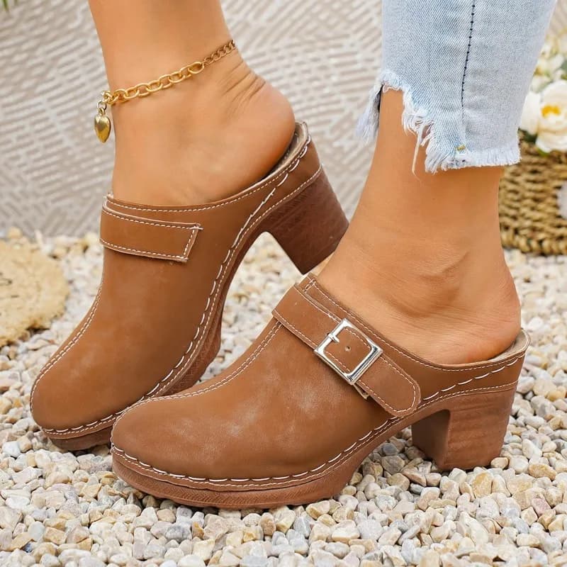 Women Sandals Open Toe Chunky High Heels Slippers Female Trend Summer High Heels Sandals Fashion Slingback Shoes for Women