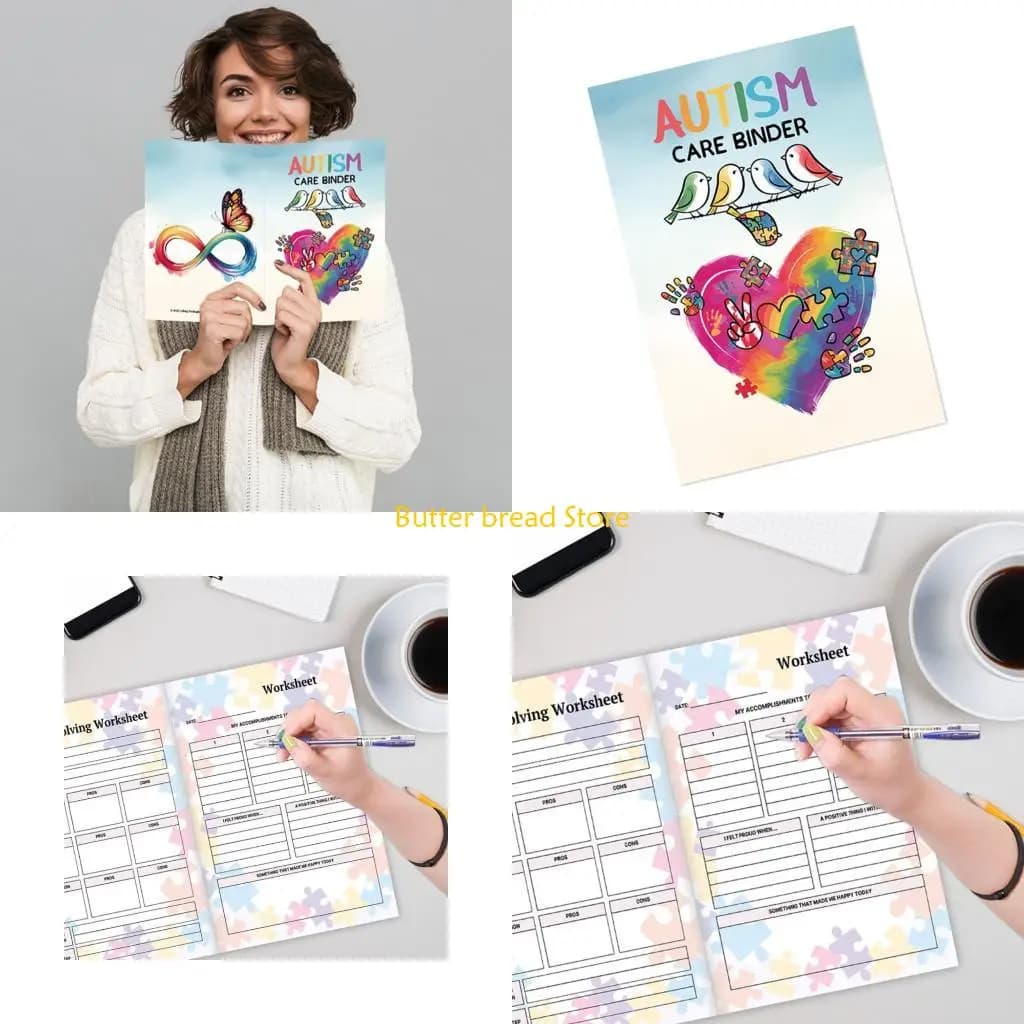 W89C Pianificatore cure quotidiane per l'autismo Pianificatore salute mentale da 120 pagine per il supporto autismo