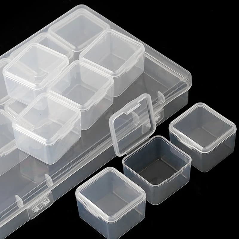 9/15/30 Grids Jewelry Storage Box Grids Clear Nail Art Rhinestones Tools Beads Display Storage Case Organizer Box