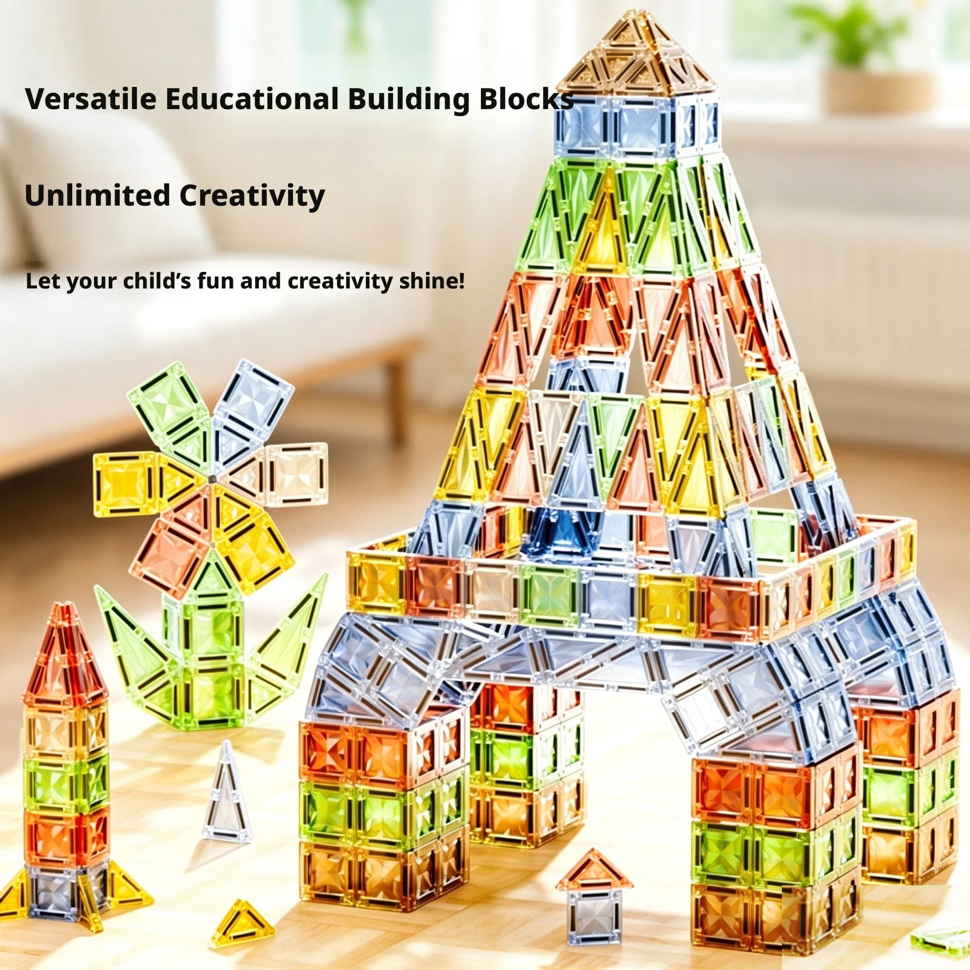 Magnetic Tile Toys With Metal Box For Easy Portability Storage Magnetic Building Blocks, Suitable Birthday Christmas Gifts