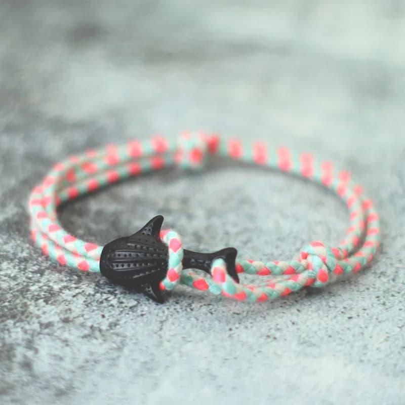 New Marine Animal Shark bracciale Unisex doppio strato regolabile in cotone bracciale Summer Beach Jewelry Surfer Brazalete Joias