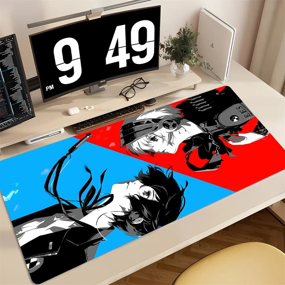 Tappetino per mouse da gaming, tappetino da scrivania grande, antiscivolo, bordi cuciti, stampa anime Persona 3, tappetino per tastiera per gamer, casa e ufficio