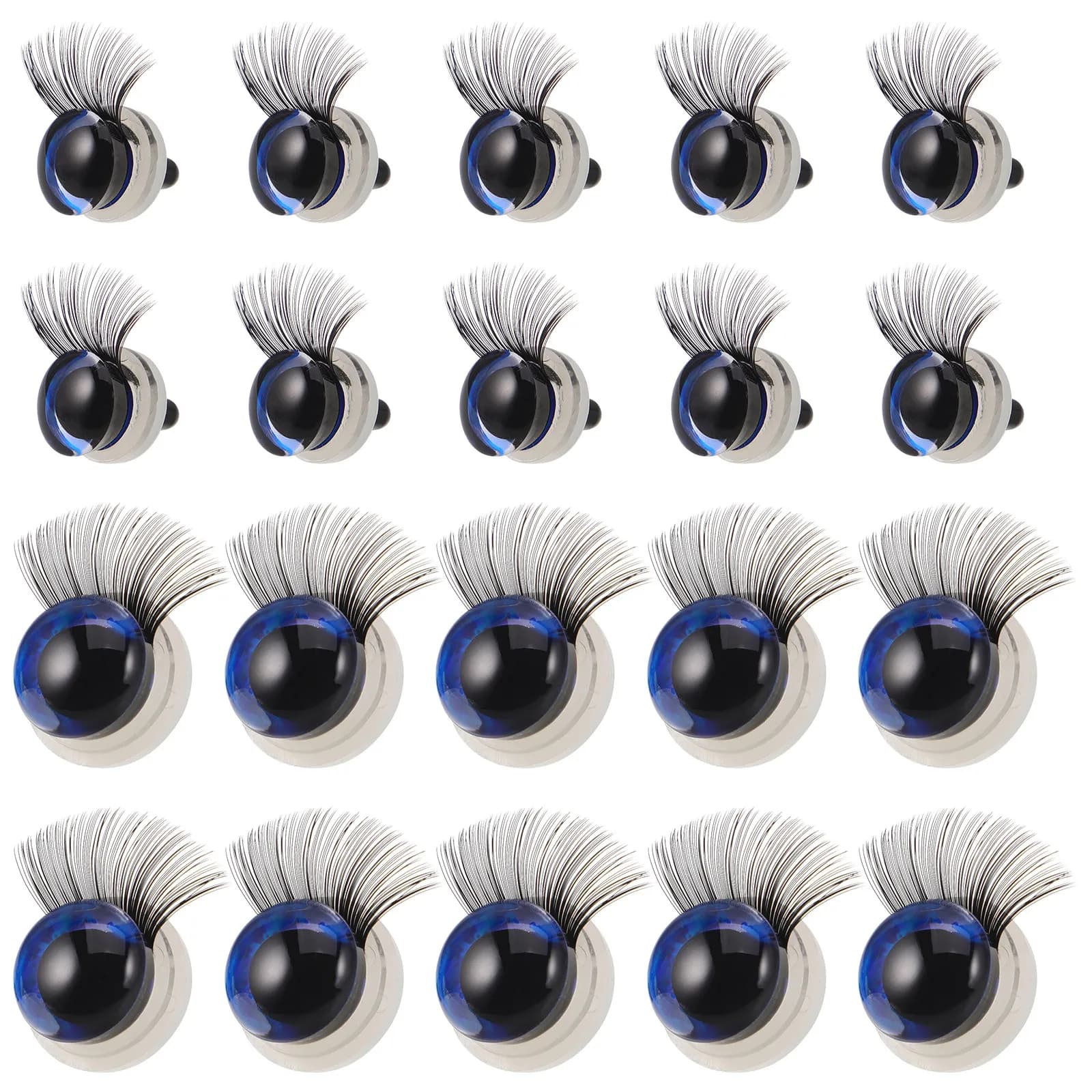 20 Pezzi Occhi di Sicurezza per Uncinetto, Ciglia Realistiche 12mm 16mm, Forniture Artigianali per Animali di Peluche, Accessori per la Creazione di Orsetti