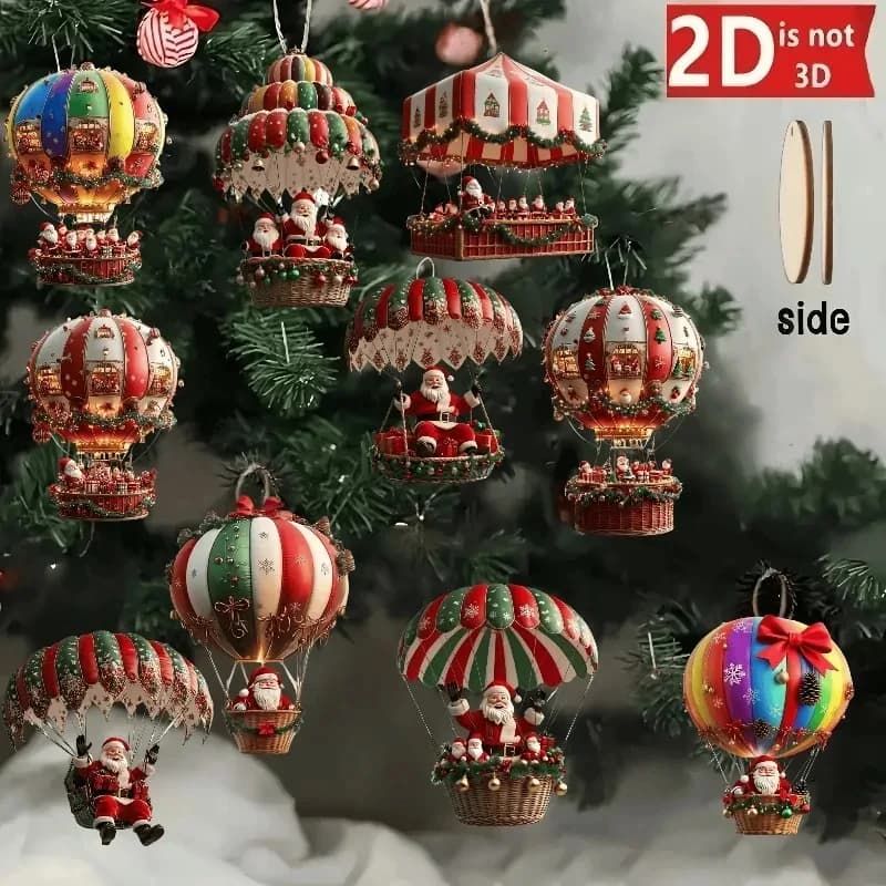 10 pieces Christmas2025 2D New Christmas balloon Santa acrylic hanging decoration bedroom living room wall home decoration