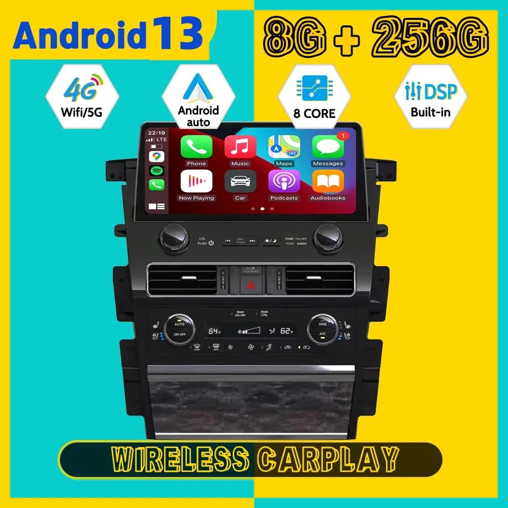 Android Car Multimedia Automotive For Nissan Patrol Armada Y62 Infiniti QX80 QX56 2010~2022 Car Stereo Radio GPS Navi Head Unit