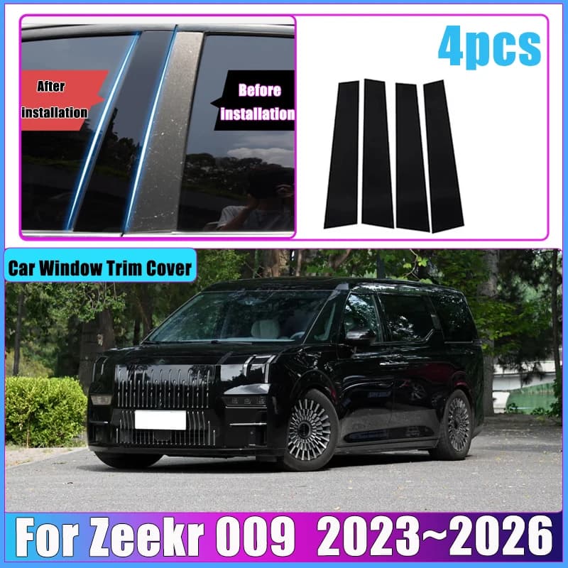 Wall decal car for accessories Zeekr 009 2023 2024 2025 2026, scratch-resistant gloss cover for window mounting and B C column cladding