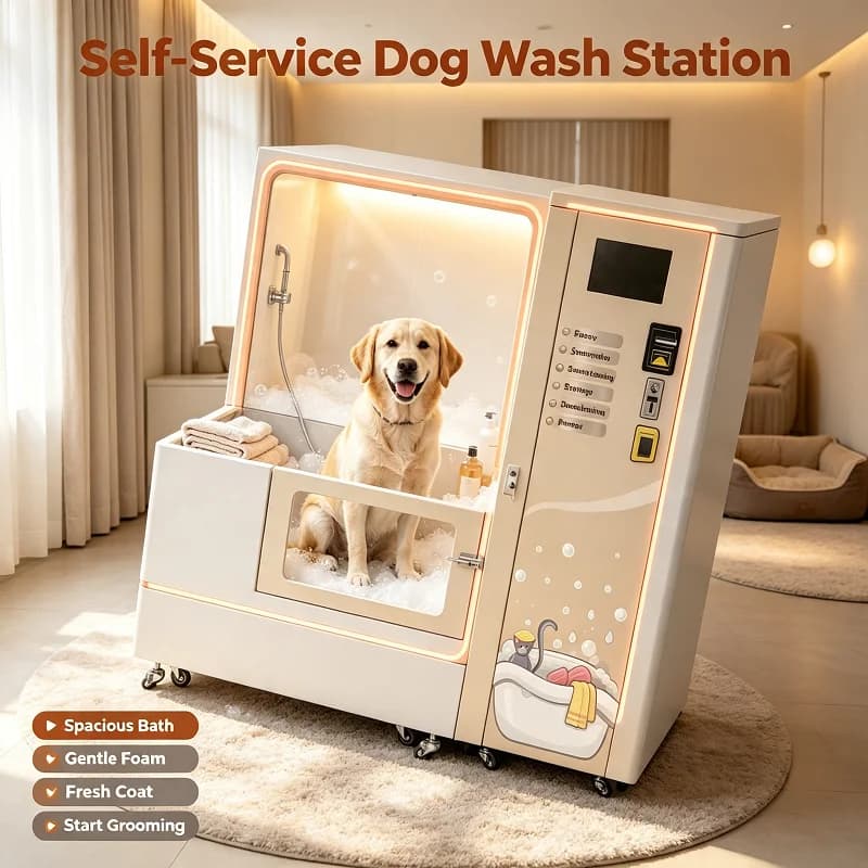 Dog Wash Vending Machine 6kW 220‑380V Easy Maintenance Pet Grooming Kiosk For Pet‑Friendly Convenience Store Business Customized