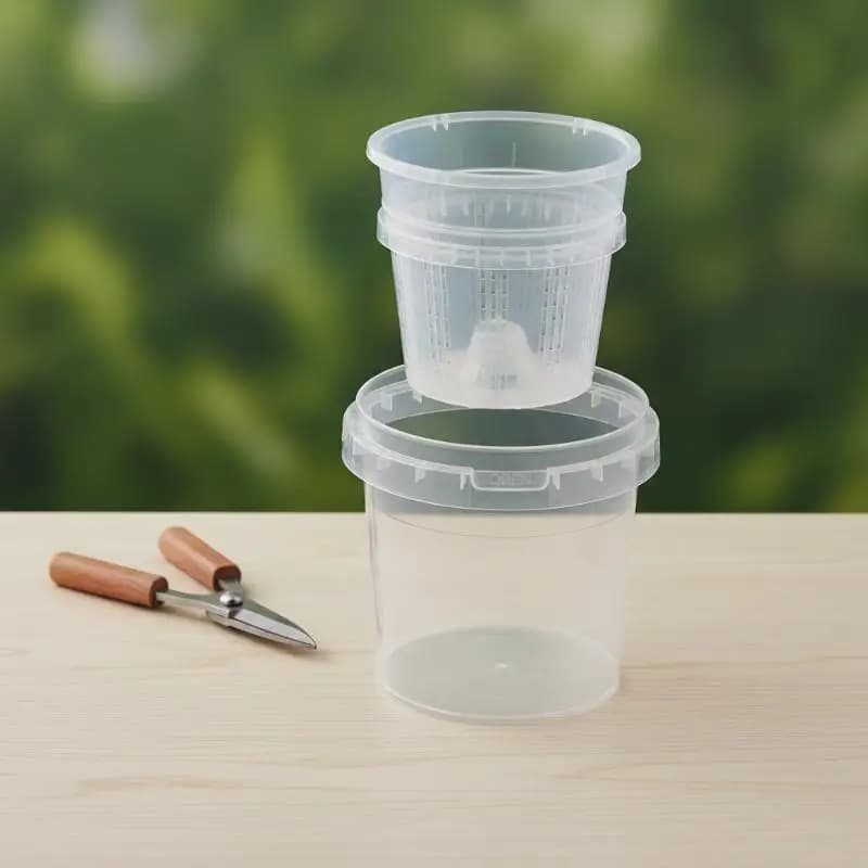 Double Layer Self Watering Pots With Drainage Holes for Seedlings and Herb Nursery Desk Balcony Living Room Planting