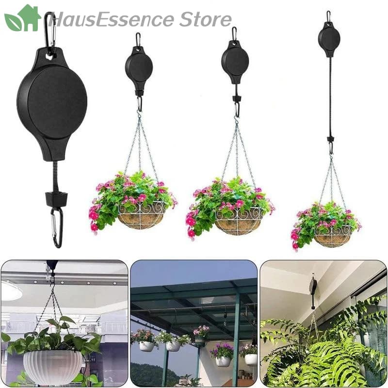 ※Adjustable Retractable Plant Pulley Hanger Hook For Hanging Flower Baskets Garden Pots Bird Feeder Outdoor Decor