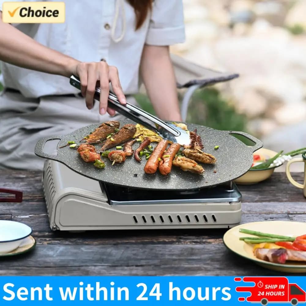 Open Grilling pan, Grilling Plate for Barbecue, Oven Tray for Induction Kitchen, Camping Tools