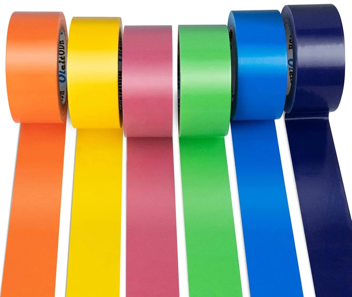 6 Pack Rainbow Colored Duct Tape Bulk, 2 Inch x 180 Yards Heavy Duty Color Duct Tape Rolls, No Residue,Water of & Tear