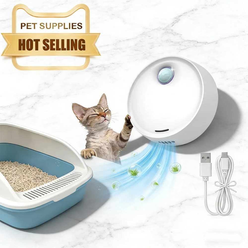 Purificatore Intelligente di Odori per Animali Domestici, Deodorante Automatico con Sensore per Lettiera Gatti, Silenzioso 20dB, Per Animali, Toilette e Armadietto delle Scarpe