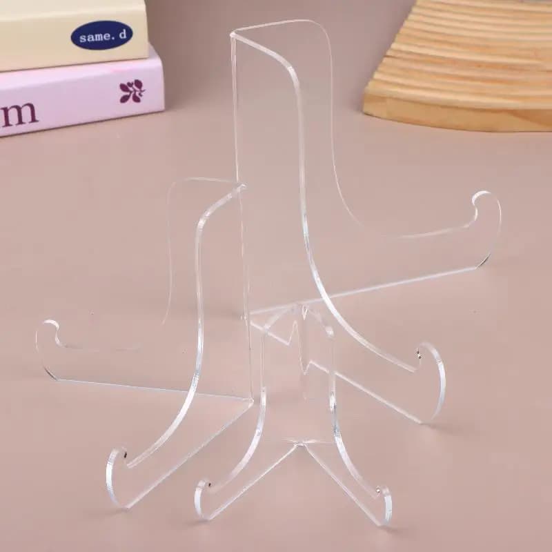 Supporto per Libri in Acrilico Trasparente, Design a Cavalletto, Supporto Poco Profondo per Tablet, Espositore per Casa e Ufficio